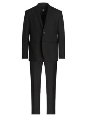 NWT Frankie Morello Cotton Blend Suit Business Wedding Black Sz 52